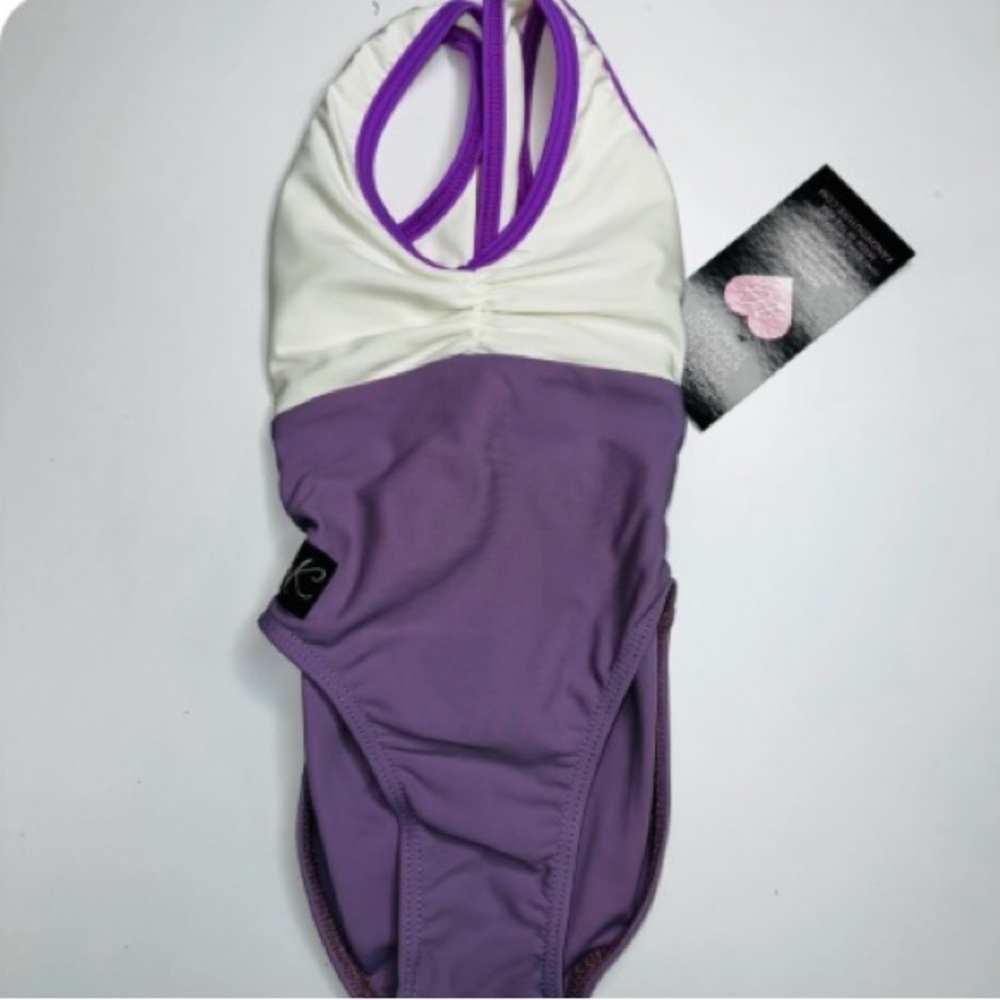 KK Purple and White Leotard